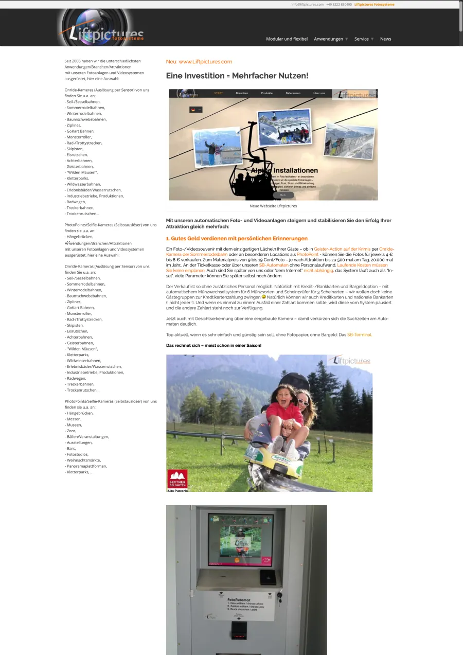 Photo System Website vorher