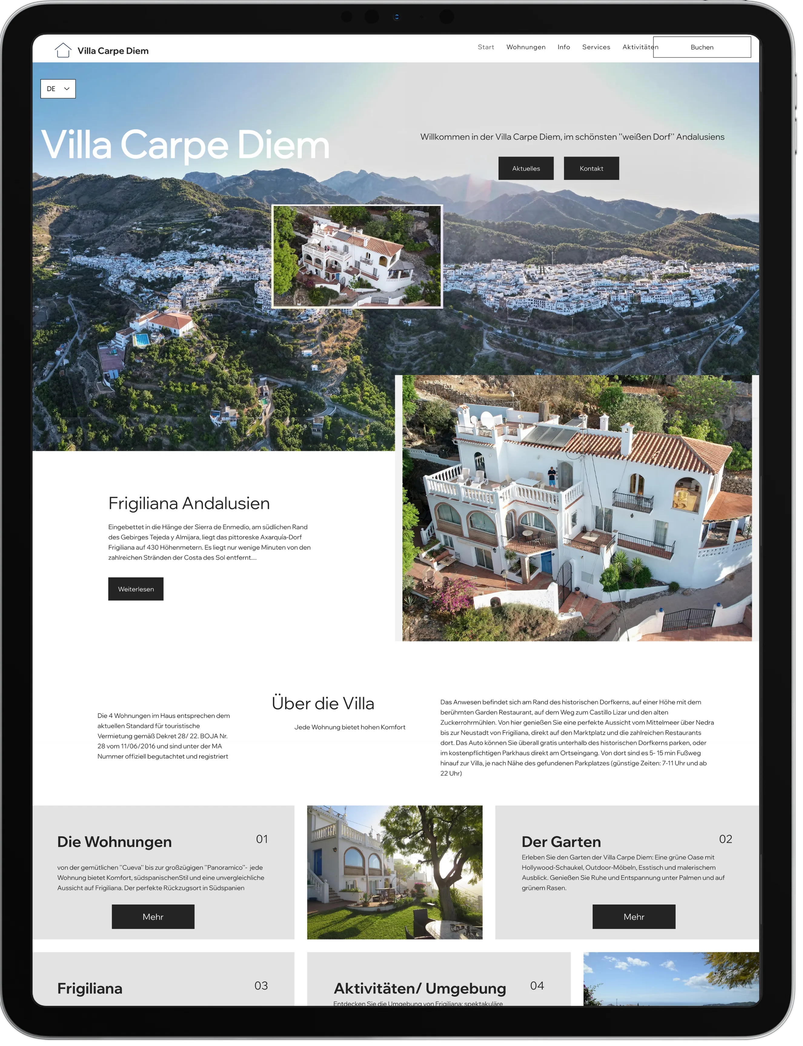 Villa Carpe Diem Website